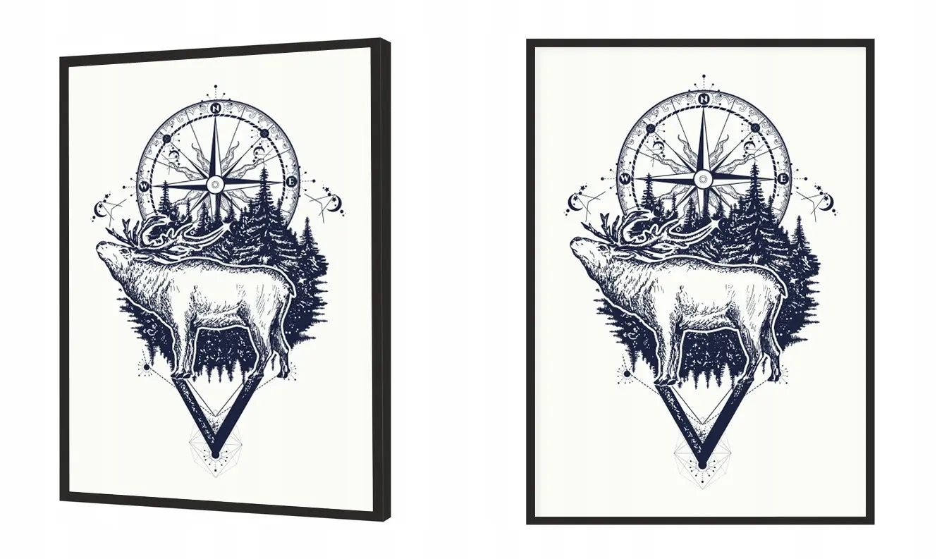 Plakat Jeleń Kompas 33x43 cm - ForWalls.eu