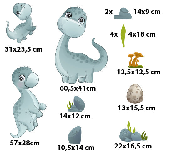 Naklejki na ścianę meble dla dzieci malucha do pokoju dziecięcego Dinozaury  ForWalls.eu