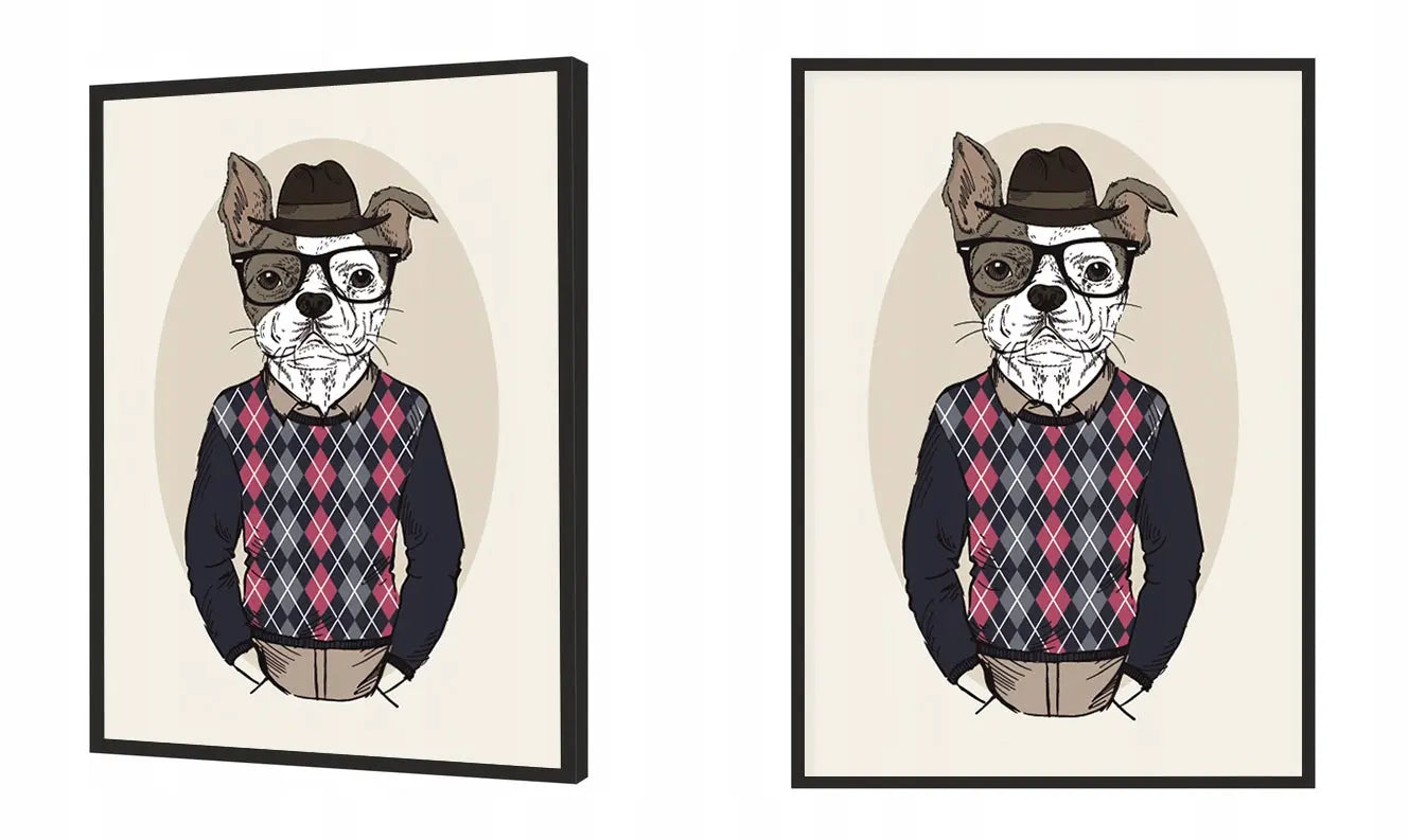 Plakat Pies Hipster 33x43 cm  ForWalls.eu