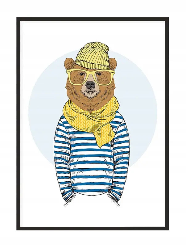 Plakat Miś Hipster 33x43 cm  ForWalls.eu