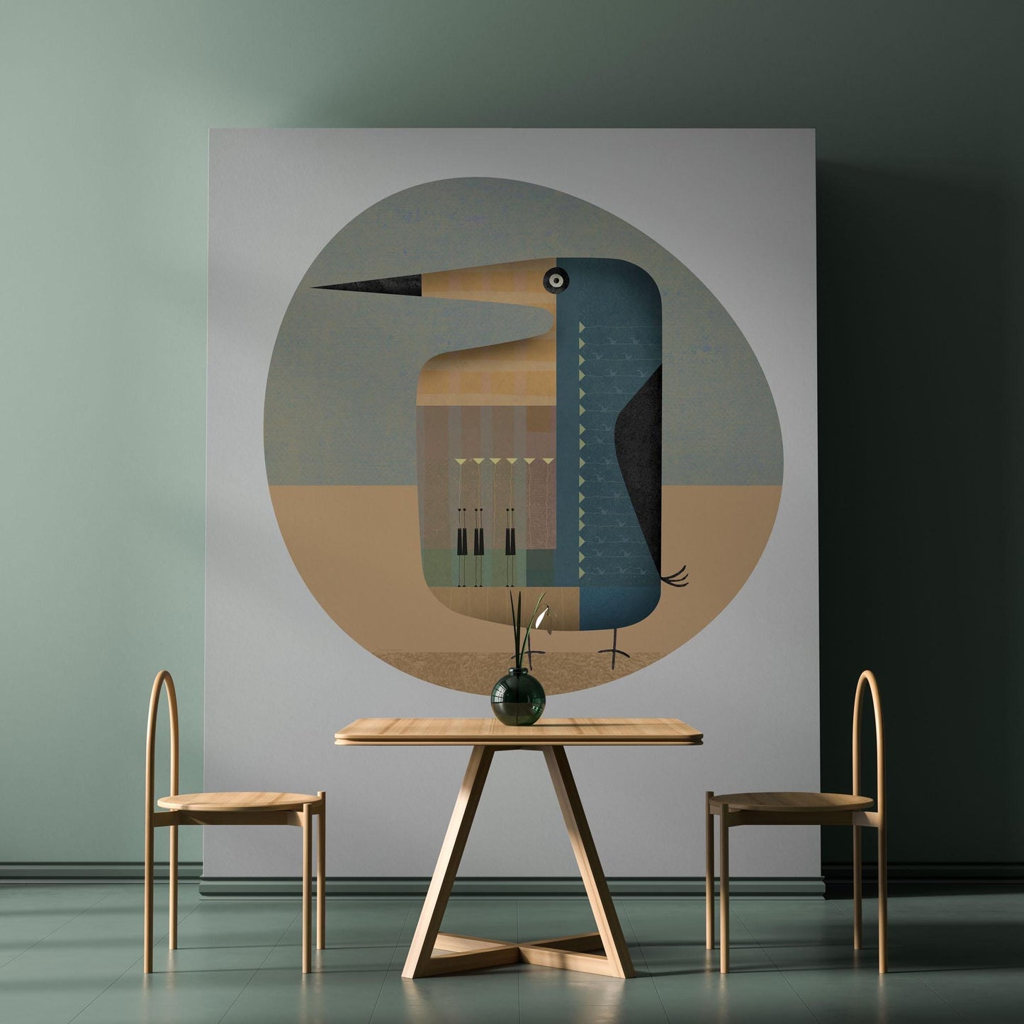 Organic Shape Art Decal - Penguin Pan No. 016 - Unique Silhouette Wall Art - Mid Century Modern Decor - No AI - Peel & Stick