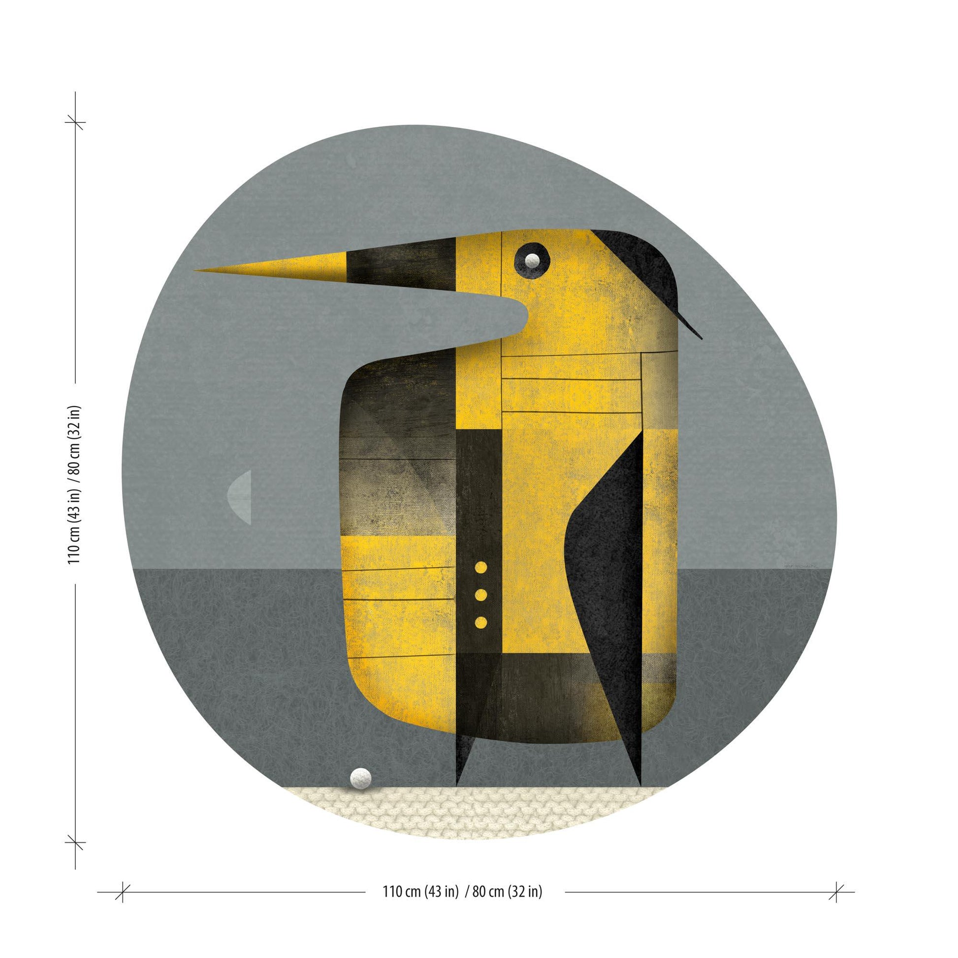 Organic Shape Art Decal - Night Golfer Penguin - Unique Silhouette Wall Art - Mid Century Modern Decor by FREZO - No AI - Peel & Stick
