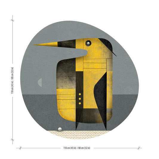 Organic Shape Art Decal - Night Golfer Penguin - Unique Silhouette Wall Art - Mid Century Modern Decor by FREZO - No AI - Peel & Stick