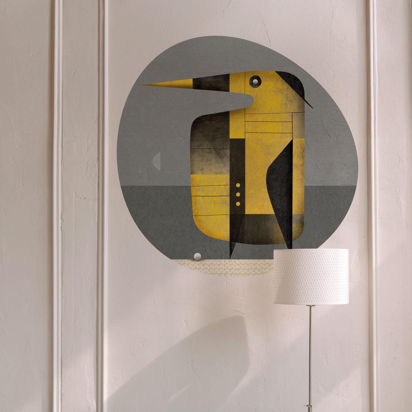 Organic Shape Art Decal - Night Golfer Penguin - Unique Silhouette Wall Art - Mid Century Modern Decor by FREZO - No AI - Peel & Stick