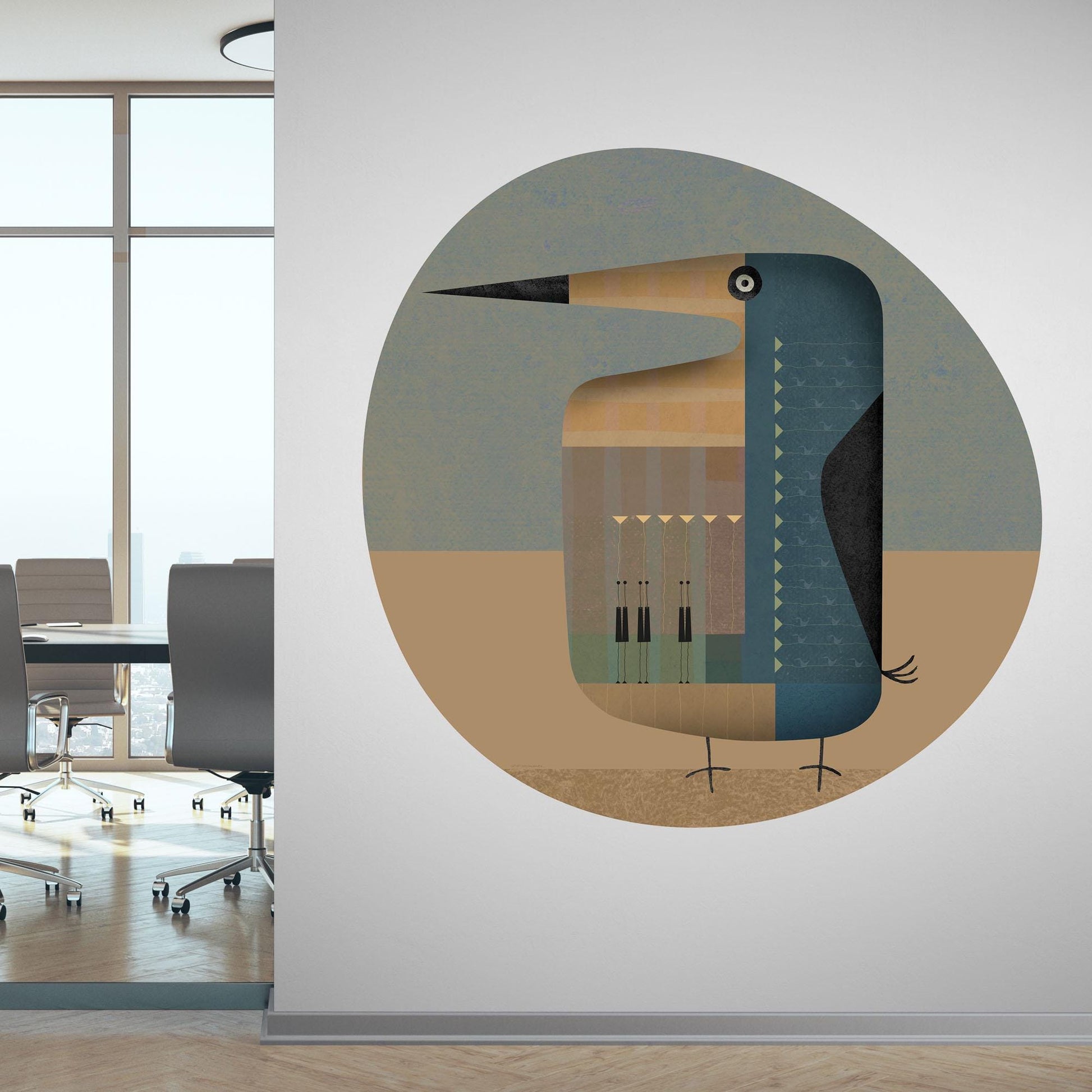 Organic Shape Art Decal - Penguin Pan No. 016 - Unique Silhouette Wall Art - Mid Century Modern Decor - No AI - Peel & Stick