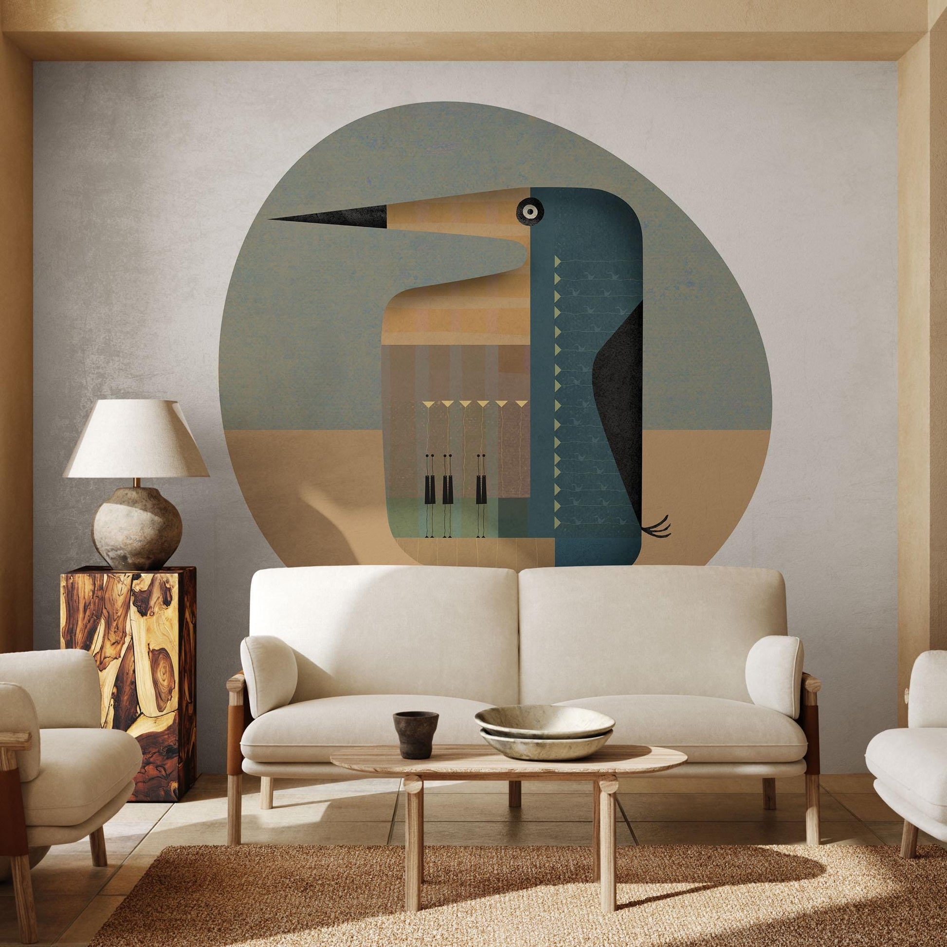Organic Shape Art Decal - Penguin Pan No. 016 - Unique Silhouette Wall Art - Mid Century Modern Decor - No AI - Peel & Stick