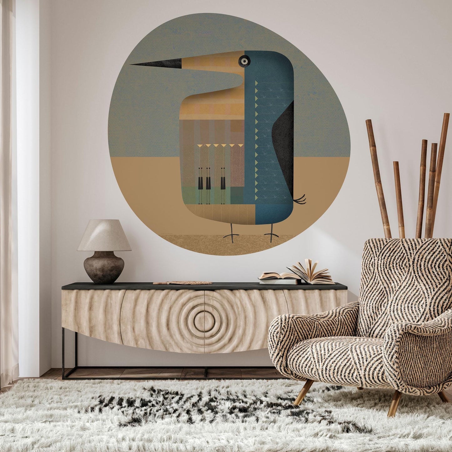 Organic Shape Art Decal - Penguin Pan No. 016 - Unique Silhouette Wall Art - Mid Century Modern Decor - No AI - Peel & Stick